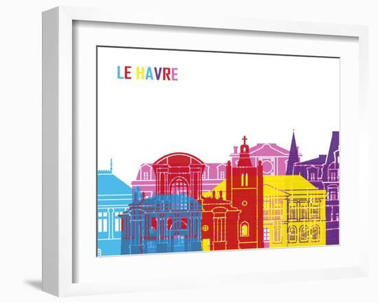 Le Havre Skyline Pop-paulrommer-Framed Art Print