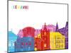 Le Havre Skyline Pop-paulrommer-Mounted Art Print