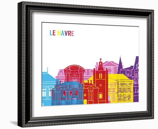 Le Havre Skyline Pop-paulrommer-Framed Art Print