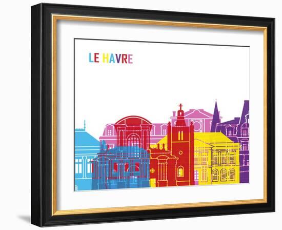 Le Havre Skyline Pop-paulrommer-Framed Art Print