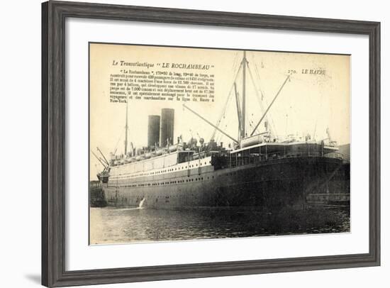 Le Havre, Transatlantique, Le Rochambeau, Cgt-null-Framed Giclee Print