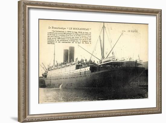 Le Havre, Transatlantique, Le Rochambeau, Cgt-null-Framed Giclee Print