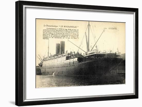 Le Havre, Transatlantique, Le Rochambeau, Cgt-null-Framed Giclee Print