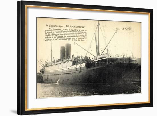 Le Havre, Transatlantique, Le Rochambeau, Cgt-null-Framed Giclee Print