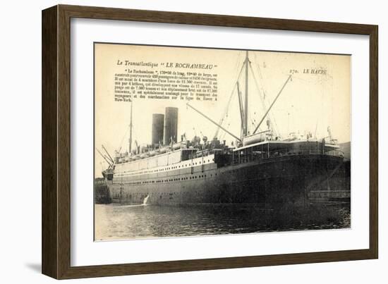 Le Havre, Transatlantique, Le Rochambeau, Cgt-null-Framed Giclee Print