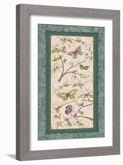 Le Jardin Butterfly Panel II-Kate McRostie-Framed Art Print