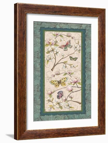 Le Jardin Butterfly Panel II-Kate McRostie-Framed Art Print