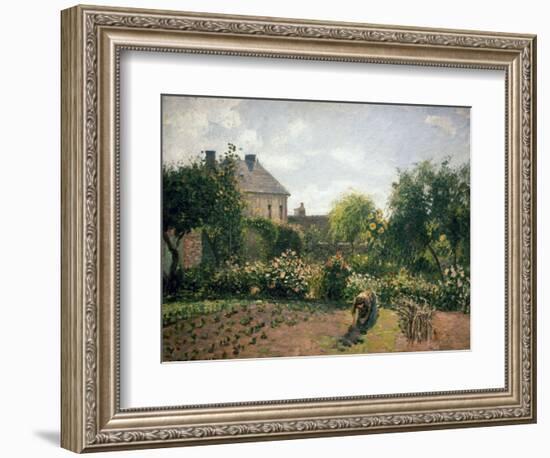 Le jardin de l'artiste à Eragny-Camille Pissarro-Framed Giclee Print