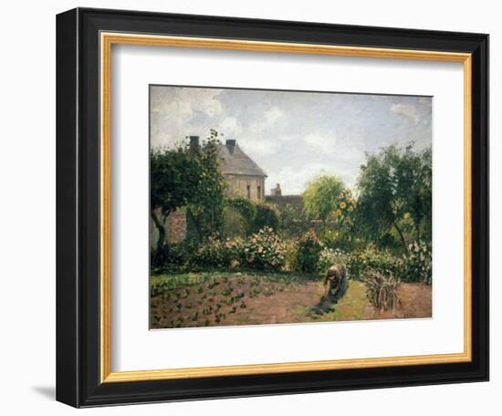 Le jardin de l'artiste à Eragny-Camille Pissarro-Framed Giclee Print