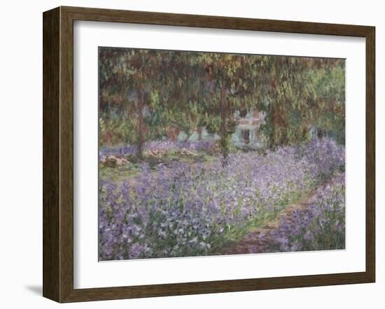 Le jardin de l'artiste à Giverny-Claude Monet-Framed Giclee Print