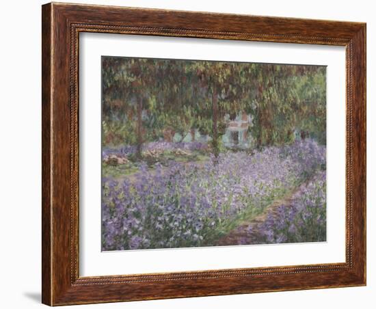 Le jardin de l'artiste à Giverny-Claude Monet-Framed Giclee Print