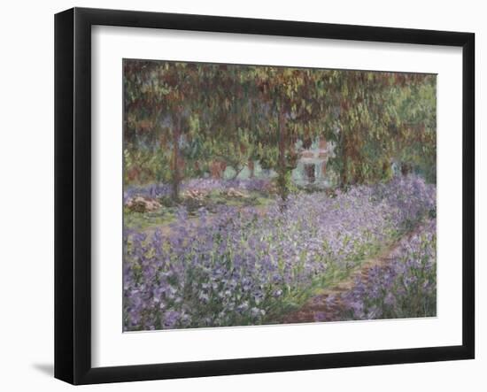 Le jardin de l'artiste à Giverny-Claude Monet-Framed Giclee Print