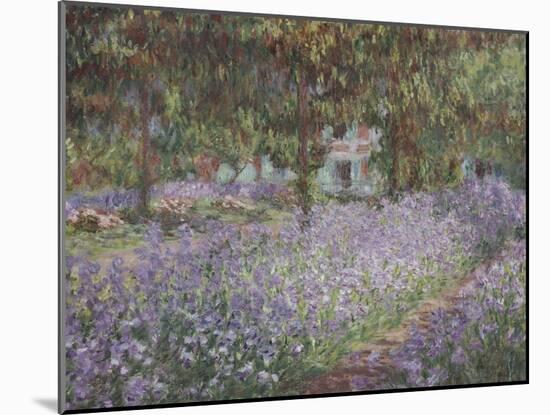 Le jardin de l'artiste à Giverny-Claude Monet-Mounted Giclee Print