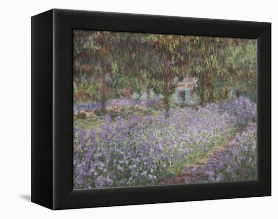 Le jardin de l'artiste à Giverny-Claude Monet-Framed Premier Image Canvas