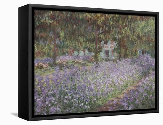 Le jardin de l'artiste à Giverny-Claude Monet-Framed Premier Image Canvas