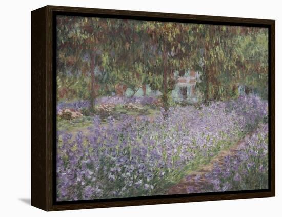 Le jardin de l'artiste à Giverny-Claude Monet-Framed Premier Image Canvas