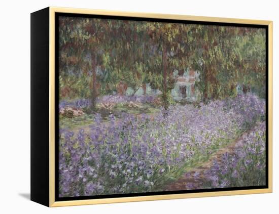 Le jardin de l'artiste à Giverny-Claude Monet-Framed Premier Image Canvas