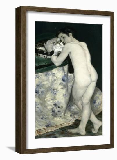 Le jeune garçon au chat-Pierre-Auguste Renoir-Framed Giclee Print