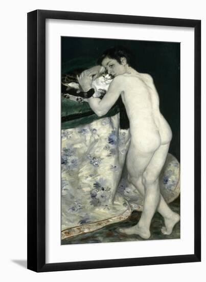 Le jeune garçon au chat-Pierre-Auguste Renoir-Framed Giclee Print