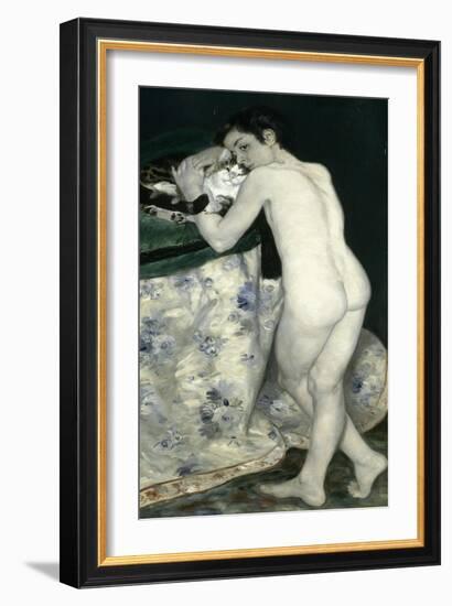 Le jeune garçon au chat-Pierre-Auguste Renoir-Framed Giclee Print