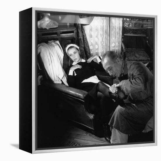 Le journal d'une femme by chambre THE DIARY OF A CHAMBERMAID by LuisBunuel with Jeanne Moreau and J-null-Framed Stretched Canvas