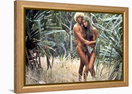 Le Lagon Bleu THE BLUE LAGOON by RandalKleiser with Christopher Atkins, Brooke Shields, 1980 (photo-null-Framed Stretched Canvas