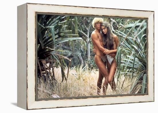 Le Lagon Bleu THE BLUE LAGOON by RandalKleiser with Christopher Atkins, Brooke Shields, 1980 (photo-null-Framed Stretched Canvas