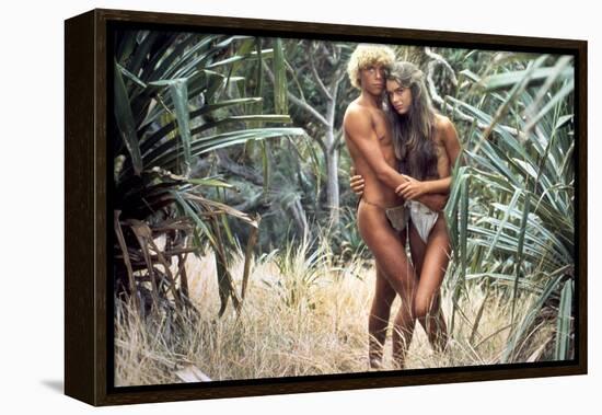 Le Lagon Bleu THE BLUE LAGOON by RandalKleiser with Christopher Atkins, Brooke Shields, 1980 (photo-null-Framed Stretched Canvas