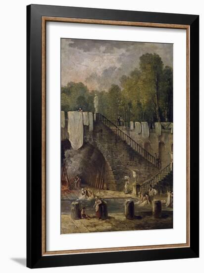 Le lavoir-Hubert Robert-Framed Giclee Print