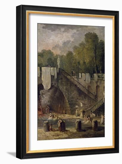 Le lavoir-Hubert Robert-Framed Giclee Print