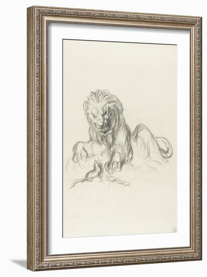 le lion et le rat-Gustave Moreau-Framed Giclee Print