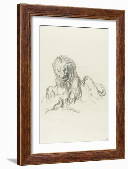 le lion et le rat-Gustave Moreau-Framed Giclee Print