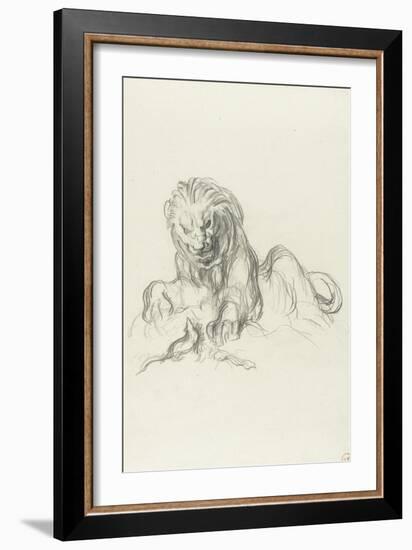 le lion et le rat-Gustave Moreau-Framed Giclee Print