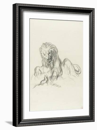 le lion et le rat-Gustave Moreau-Framed Giclee Print