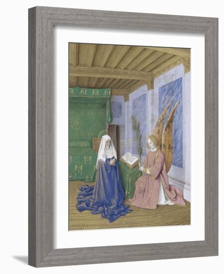 Le Livre d'Heures d'Etienne Chevalier : Les Heures de la Vierge, La seconde Annonciation-Jean Fouquet-Framed Giclee Print