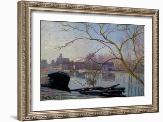 Le Loing, Gelée Blanche, 1889 (Oil on Canvas)-Alfred Sisley-Framed Giclee Print