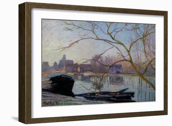 Le Loing, Gelée Blanche, 1889 (Oil on Canvas)-Alfred Sisley-Framed Giclee Print