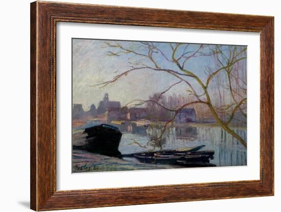 Le Loing, Gelée Blanche, 1889 (Oil on Canvas)-Alfred Sisley-Framed Giclee Print