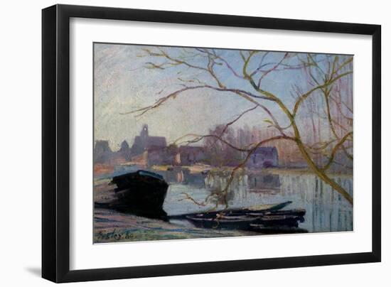 Le Loing, Gelée Blanche, 1889 (Oil on Canvas)-Alfred Sisley-Framed Giclee Print