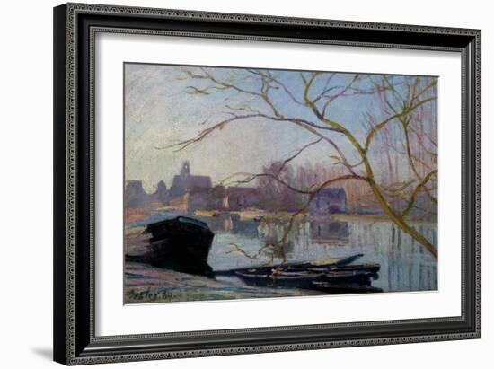 Le Loing, Gelée Blanche, 1889 (Oil on Canvas)-Alfred Sisley-Framed Giclee Print