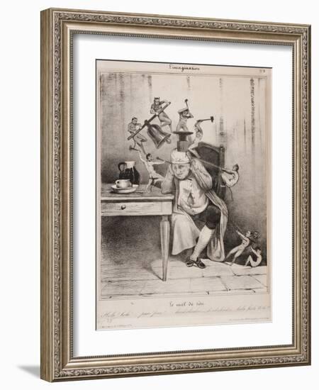 Le Mal De Tête, 1833-Honore Daumier-Framed Giclee Print