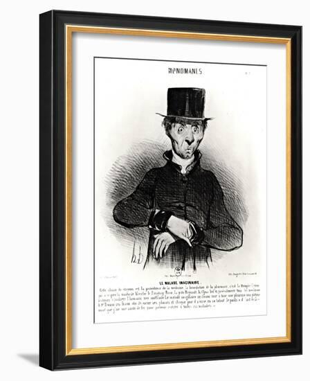 Le Malade Imaginaire, from the Series "Monomanes", 1830-Honore Daumier-Framed Giclee Print