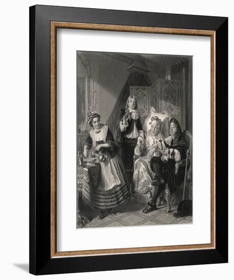 Le Malade Imaginaire' the Imaginary Invalid, His Doctors and His Maidservant-null-Framed Art Print