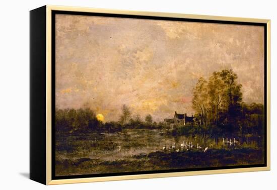 Le marais au soleil couchant (1861)-Charles-François Daubigny-Framed Premier Image Canvas