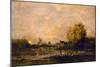 Le marais au soleil couchant (1861)-Charles-François Daubigny-Mounted Giclee Print