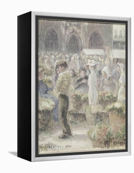Le march? Dieppe-Camille Pissarro-Framed Premier Image Canvas
