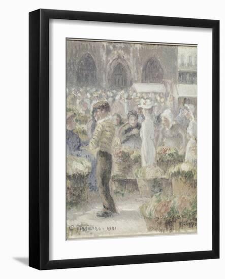 Le march? Dieppe-Camille Pissarro-Framed Giclee Print