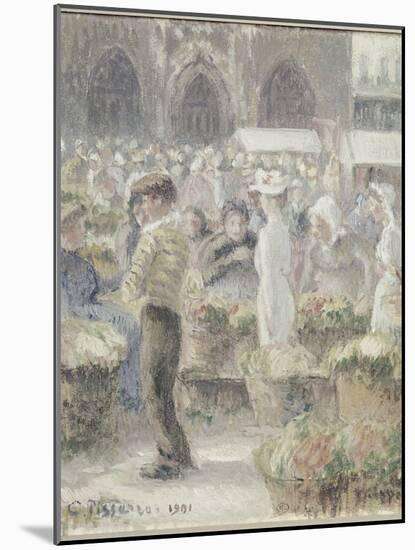 Le march? Dieppe-Camille Pissarro-Mounted Giclee Print