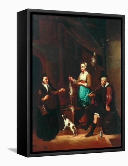 Le Marchand de Volaille-Gabriel Metsu-Framed Premier Image Canvas