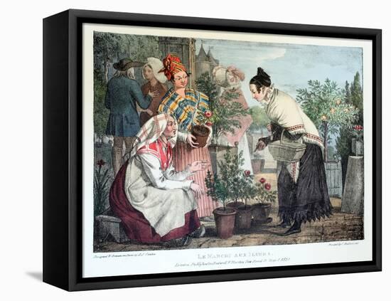 Le Marche Aux Fleurs, Published by Rodwell and Martin, 1820-John James Chalon-Framed Premier Image Canvas